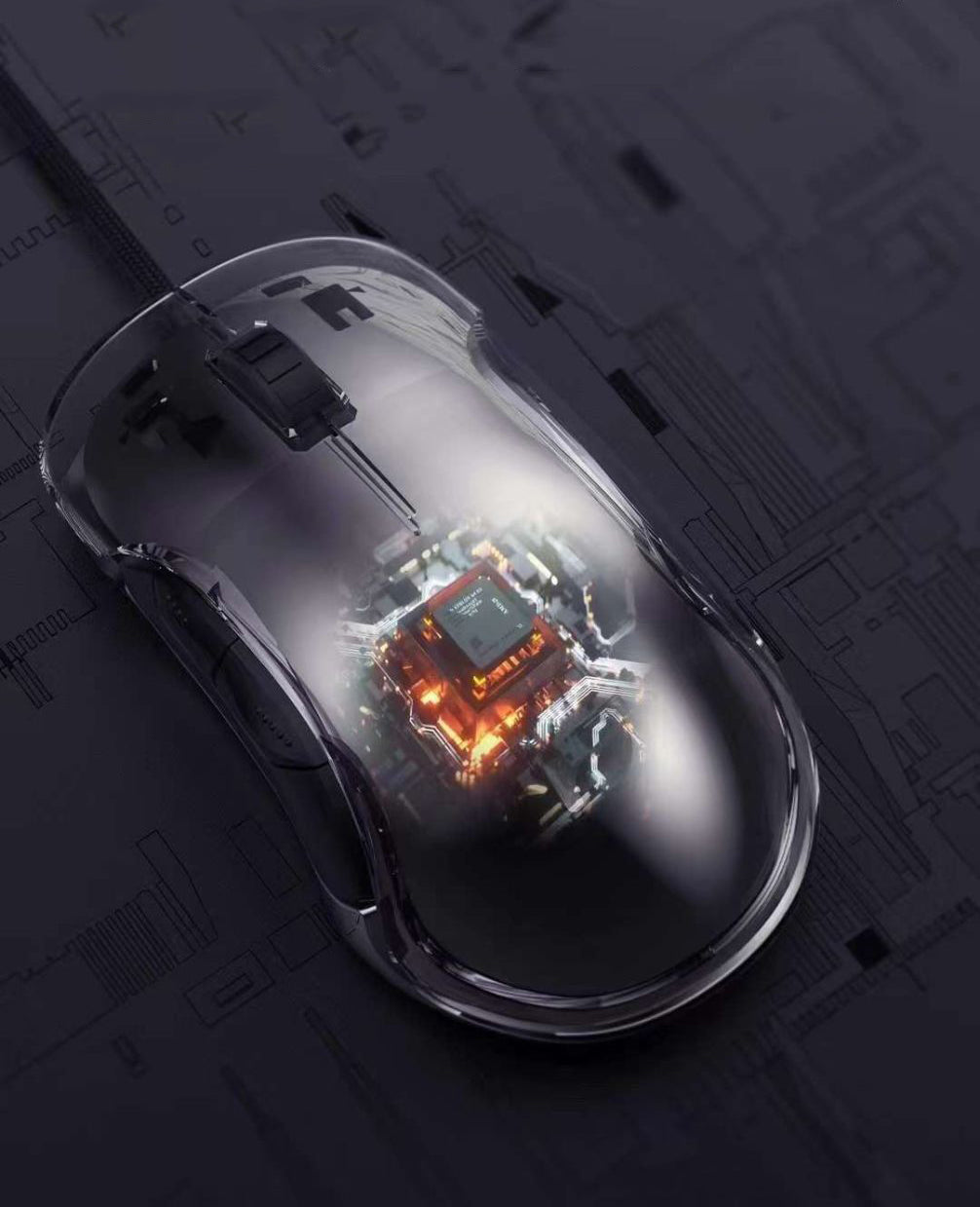 "Vibe" Colorful Transparent Gaming Mouse