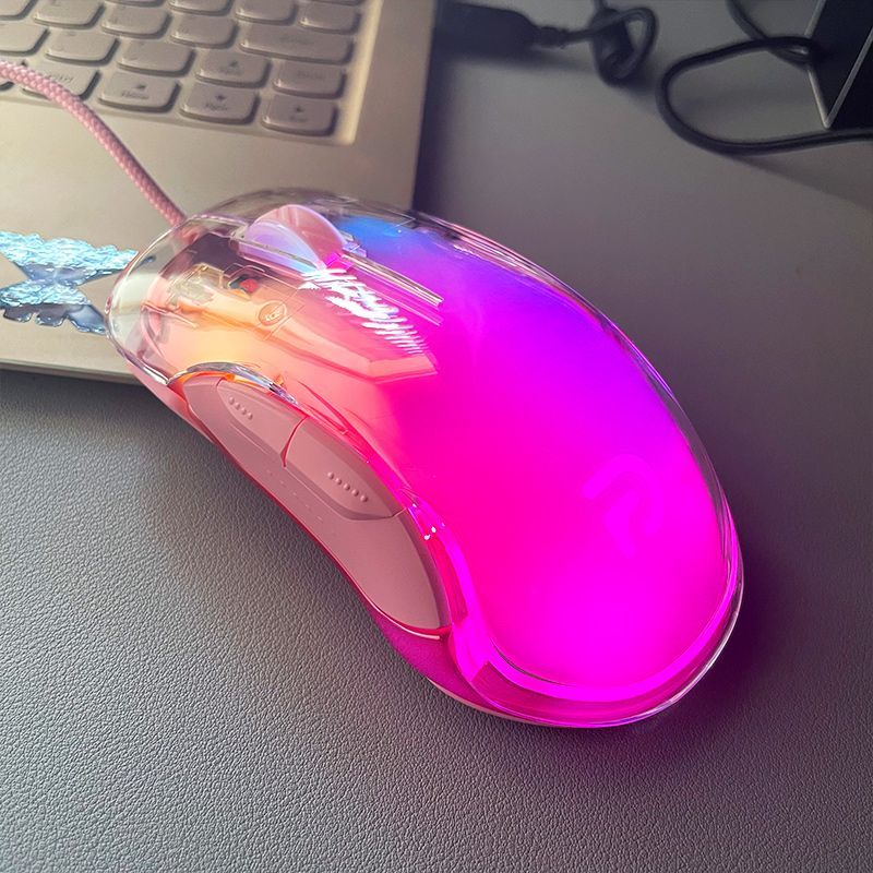 "Vibe" Colorful Transparent Gaming Mouse