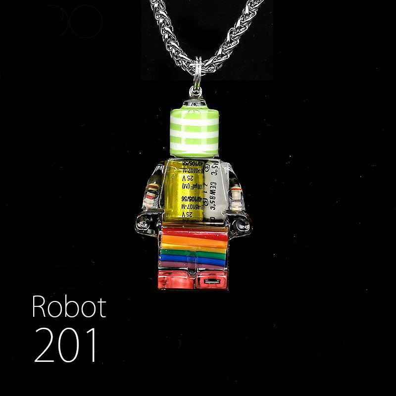 "Cyber Chic" Rainbow Robot Pendant