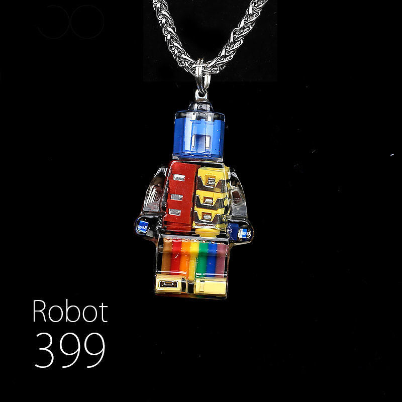 "Cyber Chic" Rainbow Robot Pendant