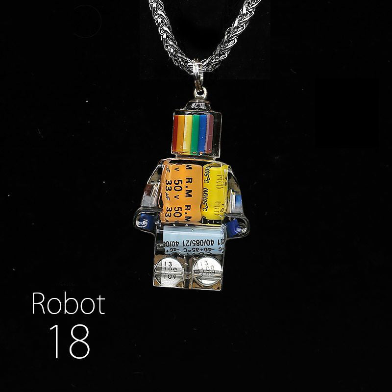 "Cyber Chic" Rainbow Robot Pendant