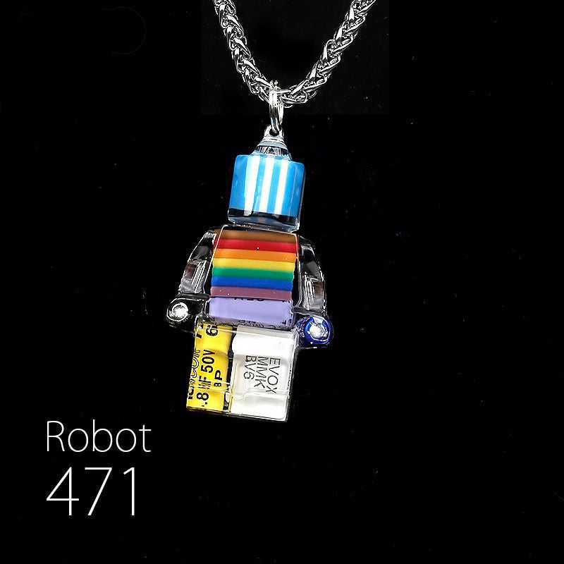 "Cyber Chic" Rainbow Robot Pendant