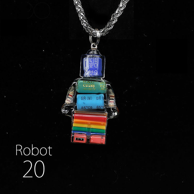 "Cyber Chic" Rainbow Robot Pendant