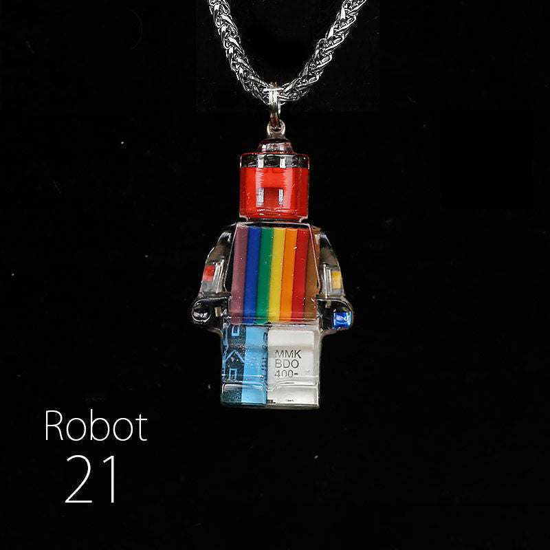 "Cyber Chic" Rainbow Robot Pendant