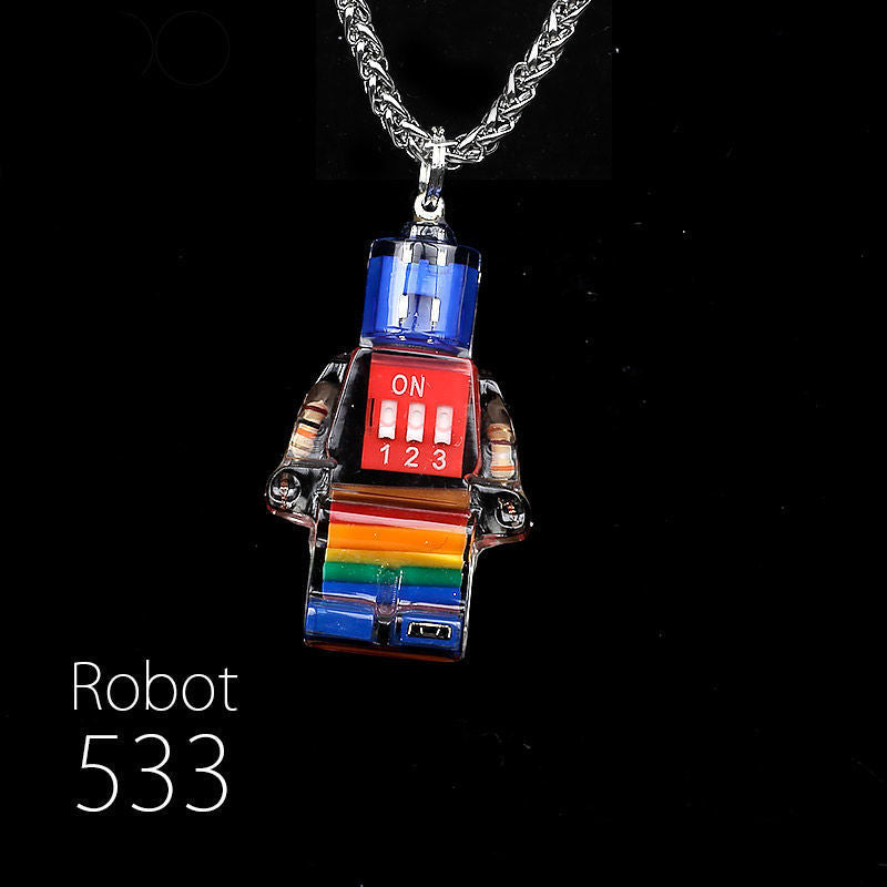 "Cyber Chic" Rainbow Robot Pendant