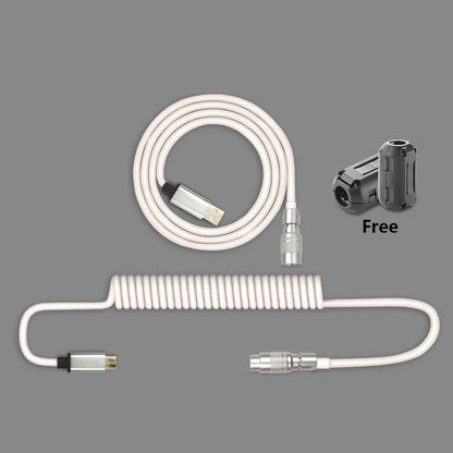 "Chubby"  USB To Type C Spiral Stretch Metal Cable