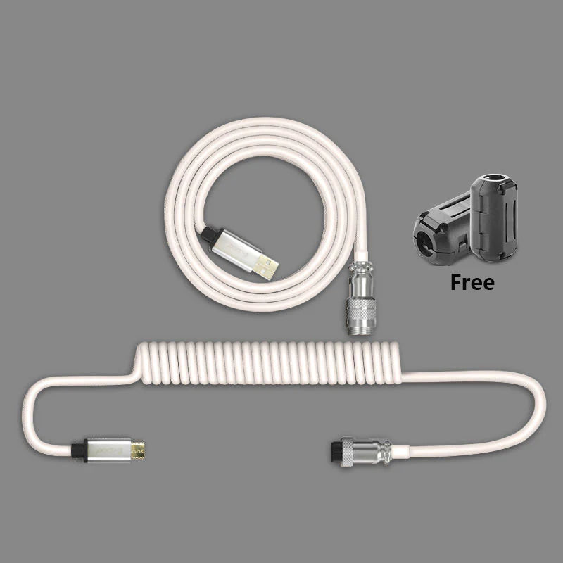 "Chubby"  USB To Type C Spiral Stretch Metal Cable