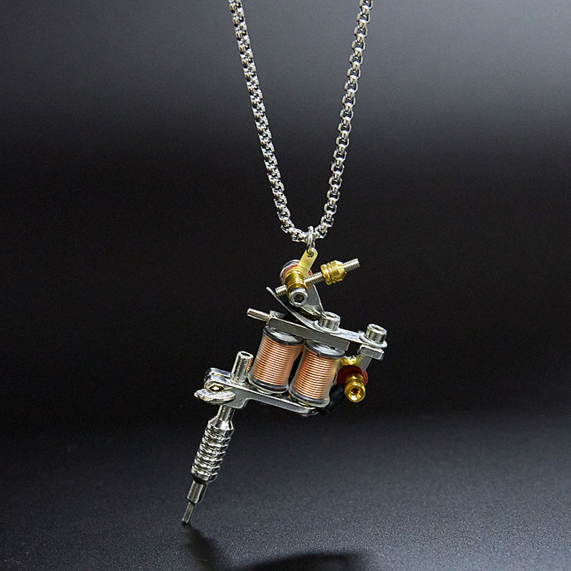 "Cyber Chic" Tattoo  Machine Necklace