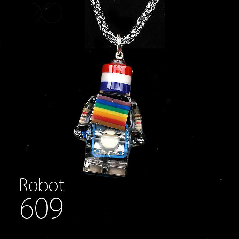 "Cyber Chic" Rainbow Robot Pendant