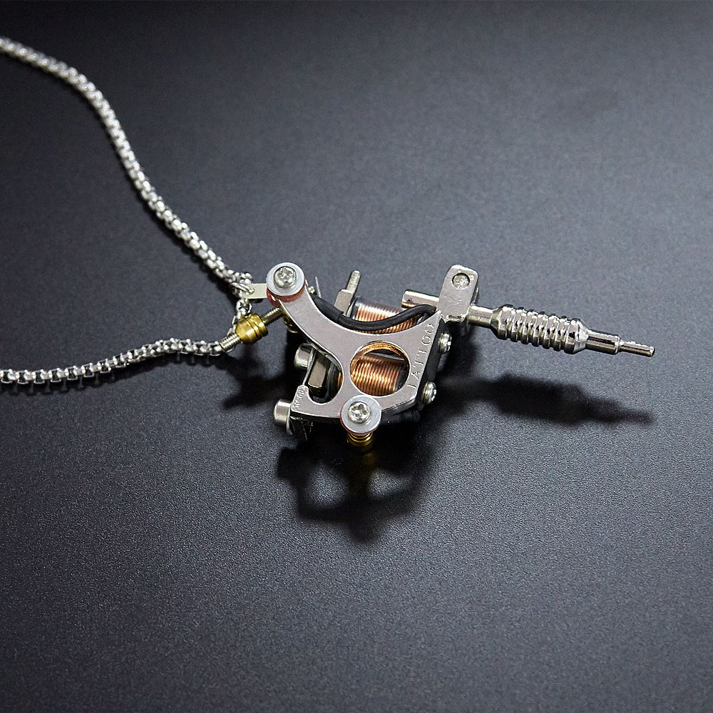 "Cyber Chic" Tattoo  Machine Necklace