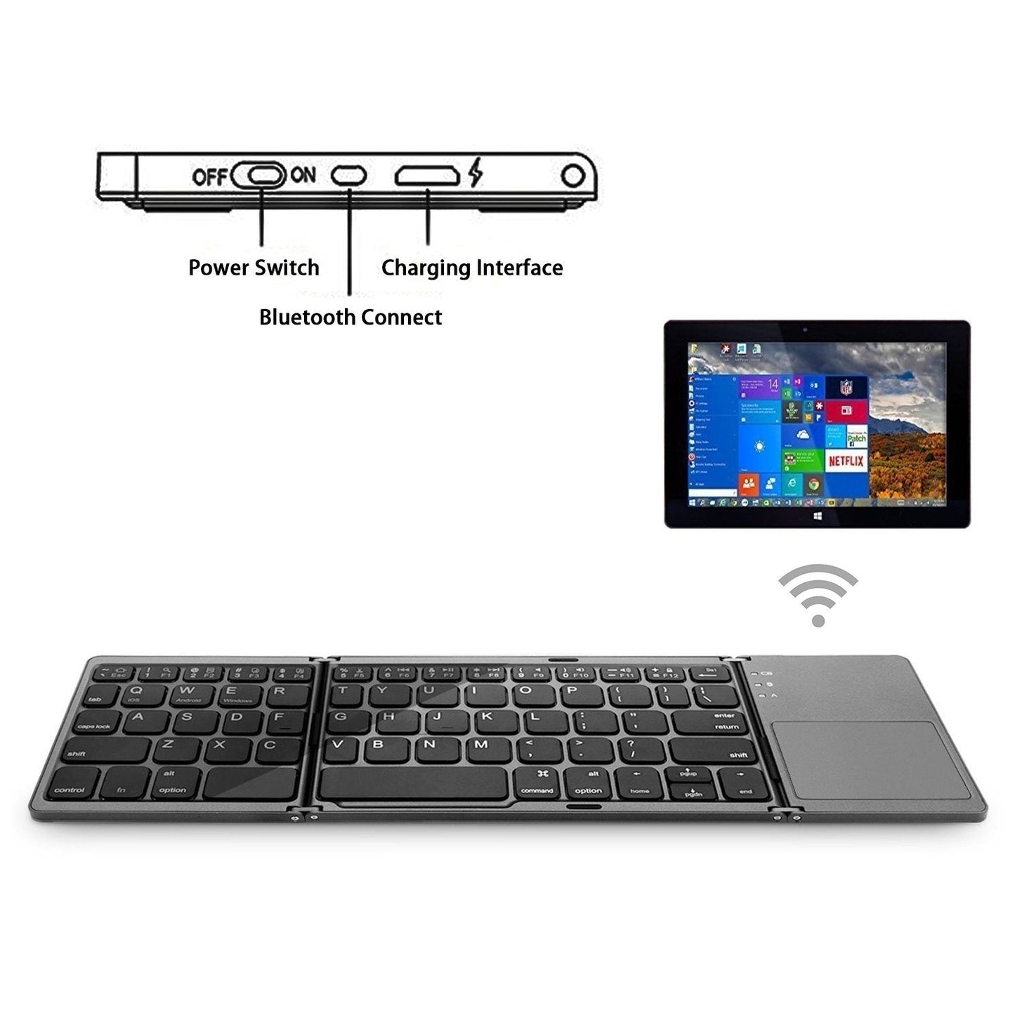 "Cyber" Foldable Travel Keyboard