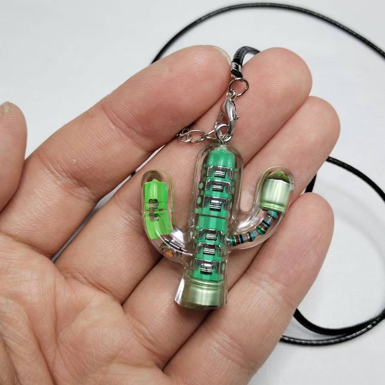 "Cyber Chic" Transparent Cactus Necklace