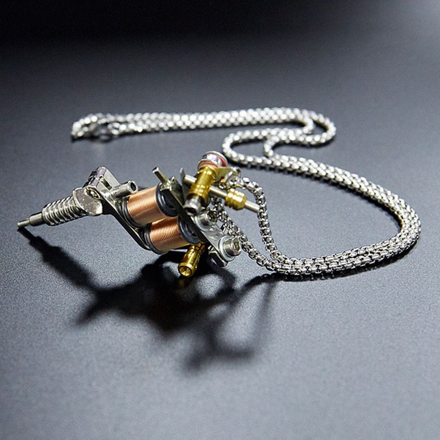 "Cyber Chic" Tattoo  Machine Necklace